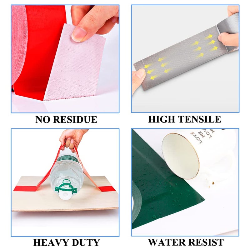 LLPT Duct Tape Premium Grade 2.36 Inches x 108 Feet x 11 Mil Easy Tear Residue Free Strong Adhesive Color Dark Blue (DT249) - Image 3